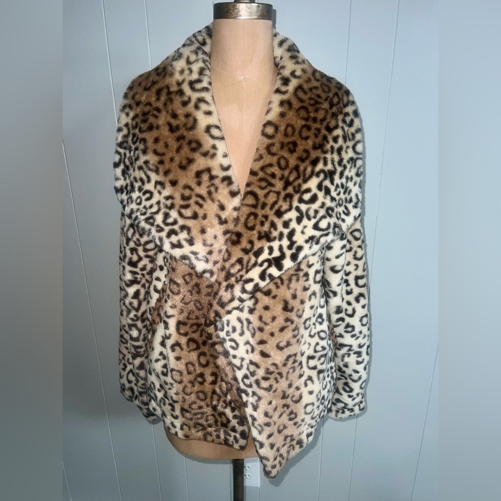 Leopard Print Faux Fur Jacket
